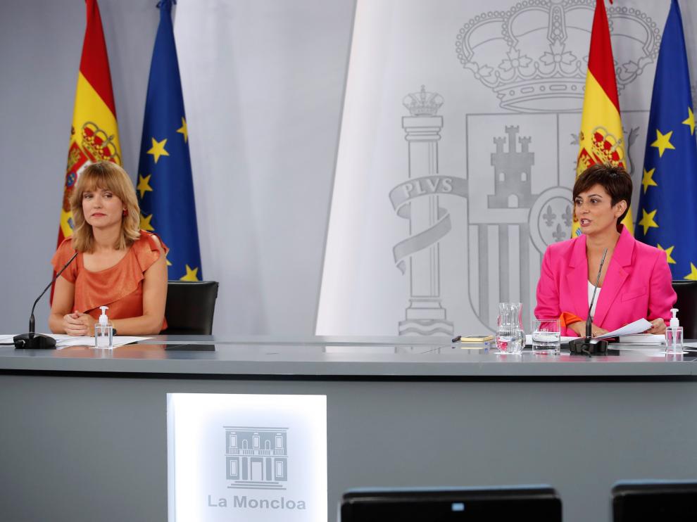 Pilar Alegría tras el consejo de Ministros