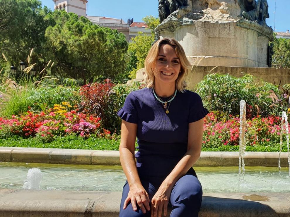 Patricia Ramírez, en la plaza de los Sitios de Zaragoza