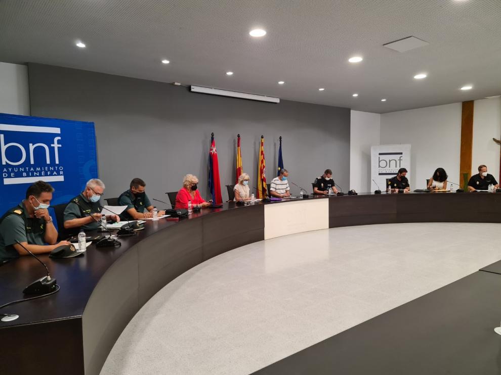 Reunión de la junta de seguridad celebrada este miércoles en Binéfar.