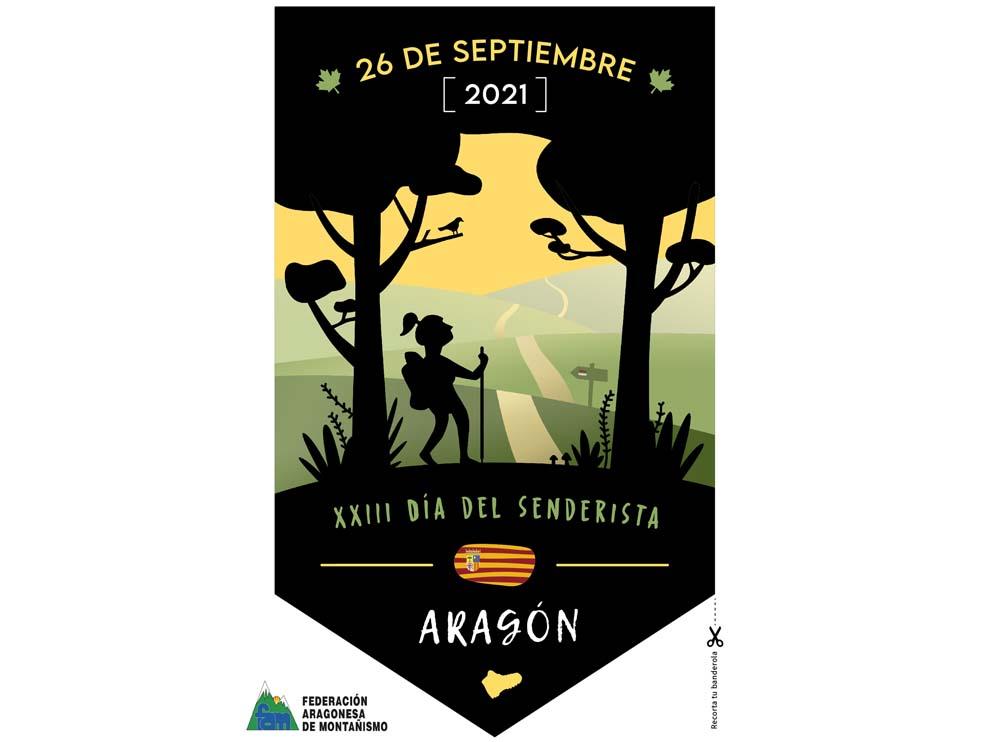 Banderín del XXIII Día del Senderista de Aragón, recórtalo y participa.