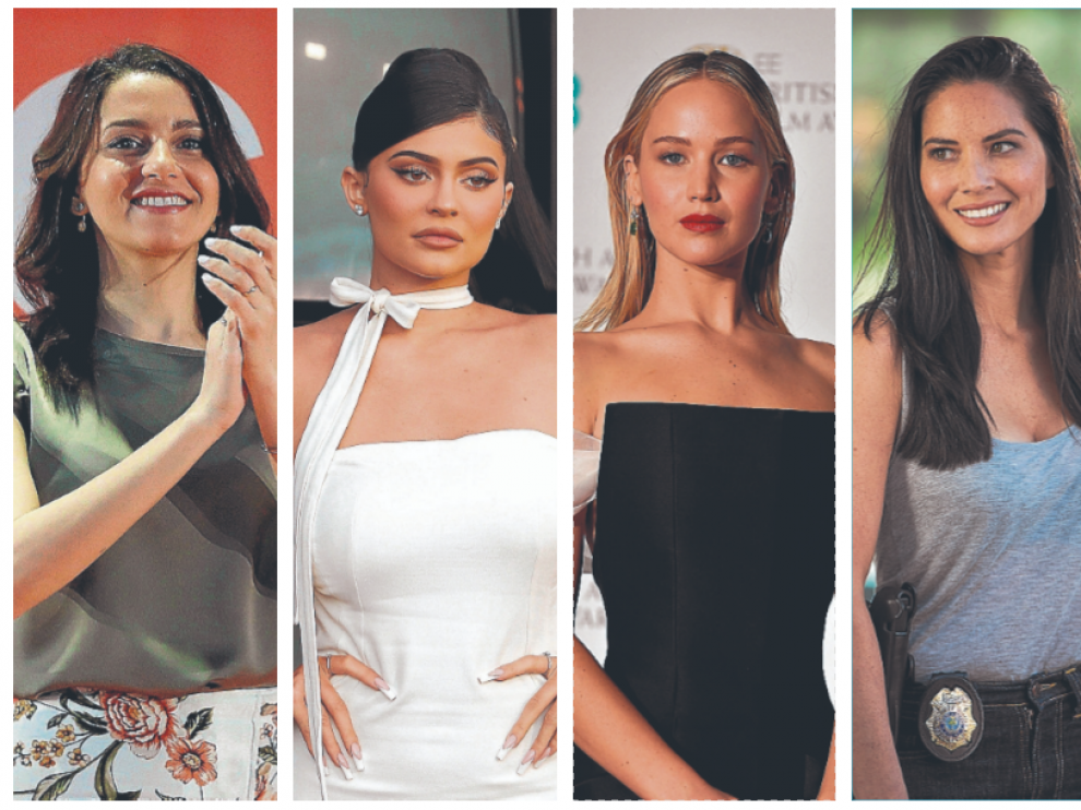 De izquierda a derecha, Inés Arrimadas, Kylie Jenner, Jennifer Lawrence y Olivia Munn.