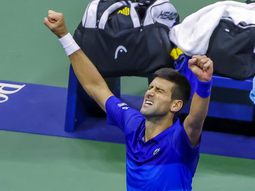 Djokovic celebra la victoria.