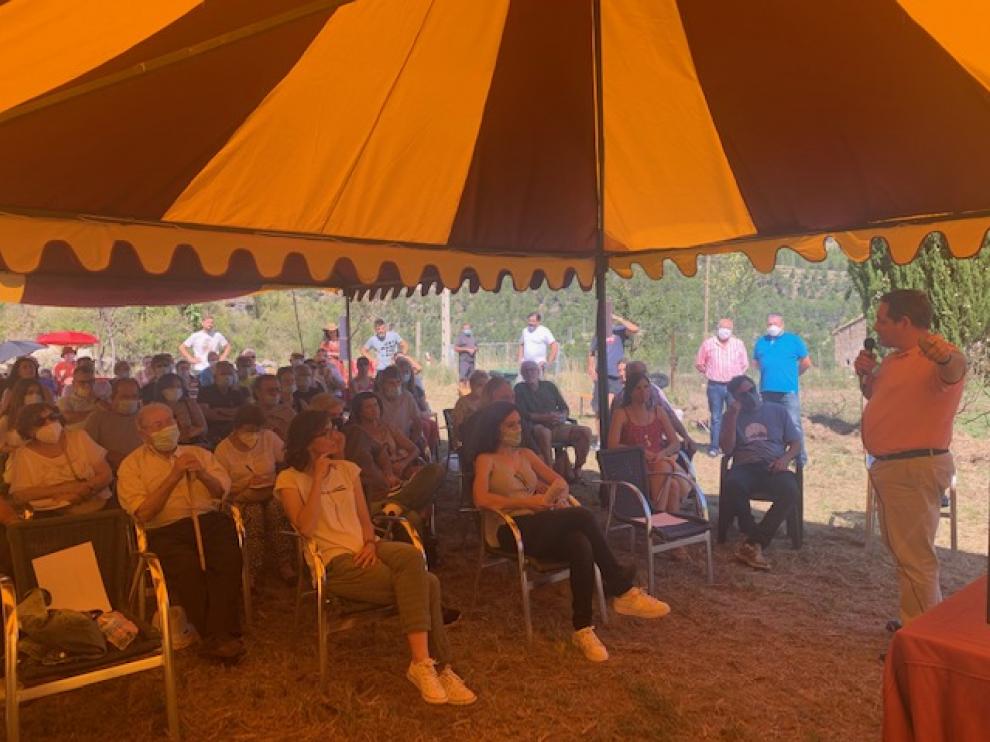 Presentación en Olba del proyecto para retomar el riego desde la acequiad el Diablo.