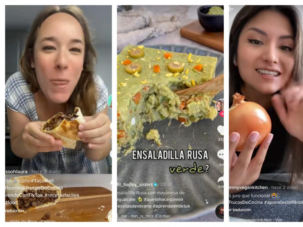 Tres cuentas de Tik Tok con recetas fáciles.