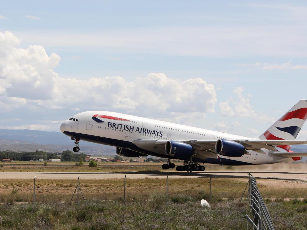 Un Airbus A380 de British Airways partió la semana pasada del aeropuerto de Teruel.