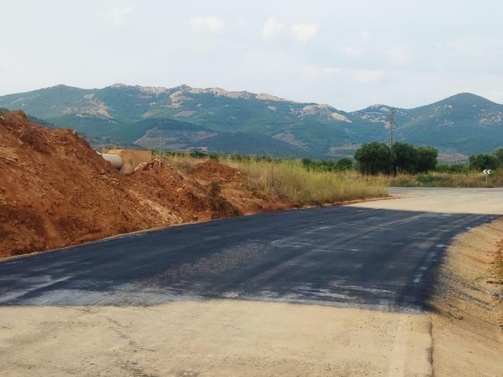 La carretera de Cosuenda actualmente y reabierta al tráfico