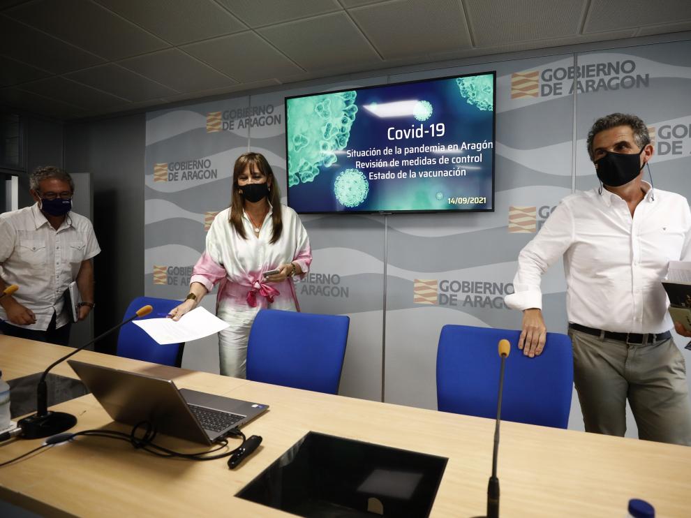 Rueda de prensa de los responsables de Sanidad del Gobierno de Aragón