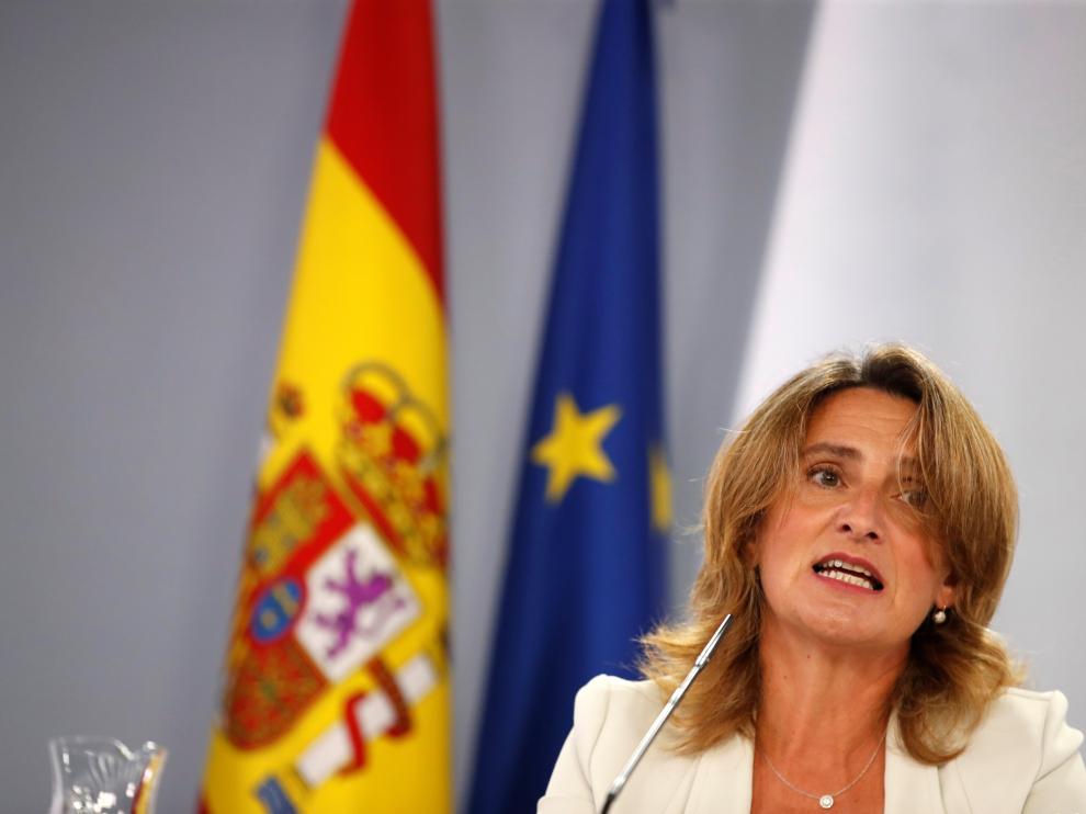 Teresa Ribera, durante la rueda de prensa posterior al Consejo de Ministros.