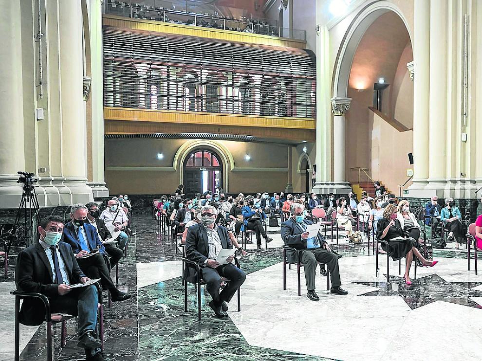 Presentación de la estrategia, con el respaldo del sector turístico, este miércoles, en el Pignatelli.