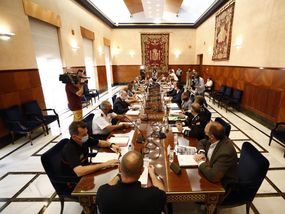 Reunión de la Junta de Seguridad Local de Zaragoza con motivo de las 'no fiestas' del Pilar.
