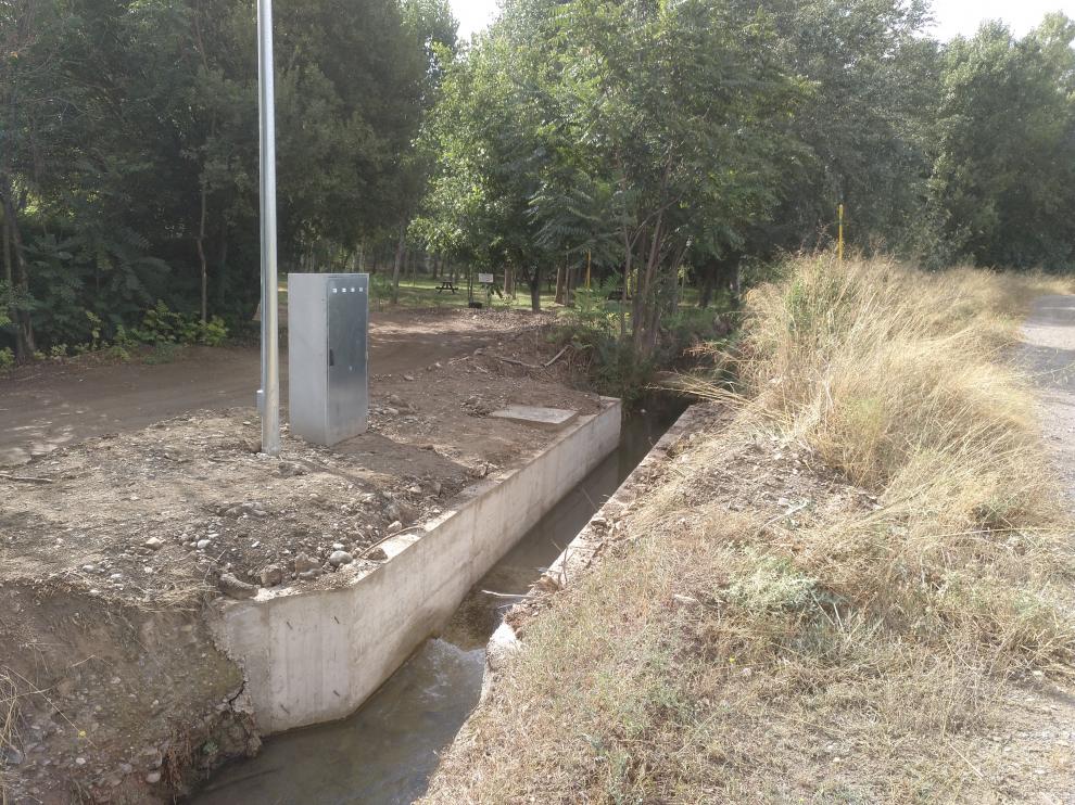 Uno de los puntos de control de este proyecto en el río Queiles.