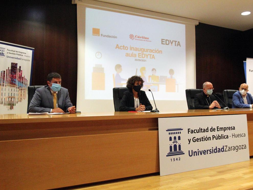 Acto de inauguración del curso Edyta en la Facultad de Empresa del campus de Huesca.