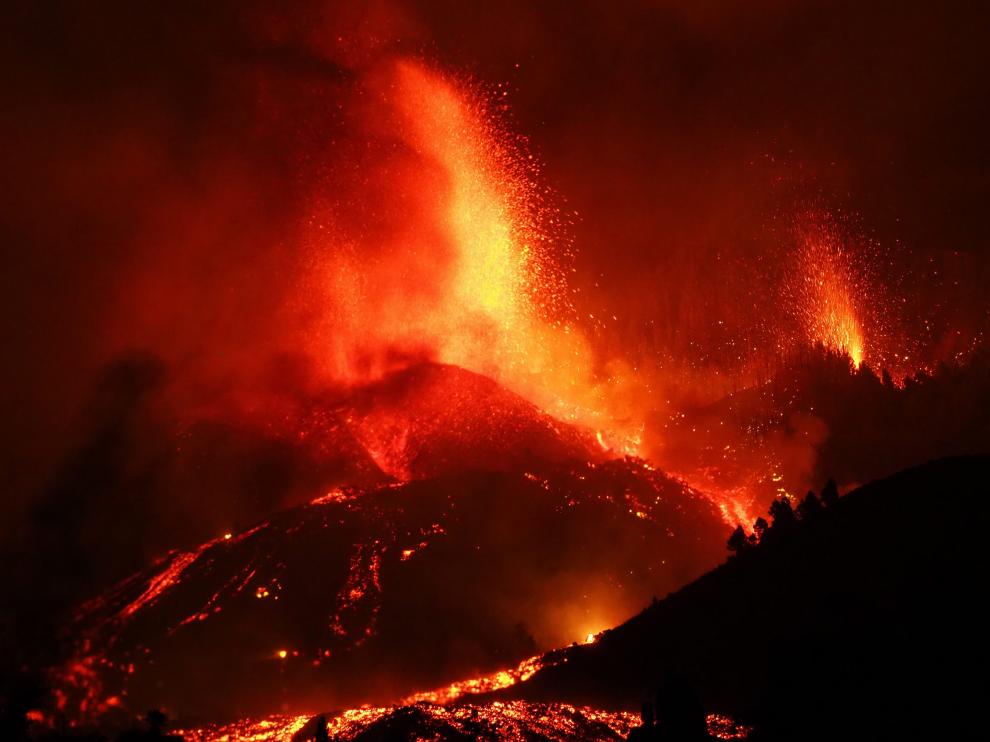 Erupción volcánica en la zona de Cabeza de Vaca, en la isla de La Palma