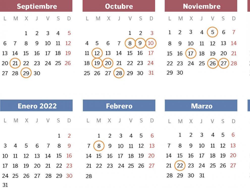 Calendario de la feria de Zaragoza en 2021 y 2022