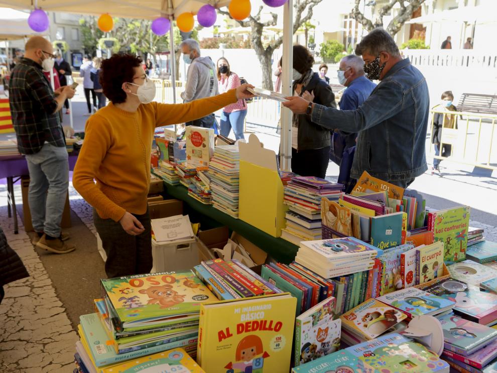 Imagen del Día del Libro el pasado 23 de abril en Huesca.