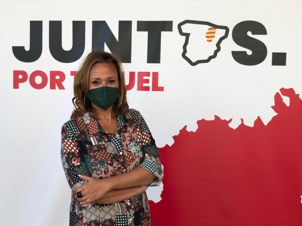 Mayte Pérez al anunciar su candidatura a la reelección como secretaria general provincial del PSOE.