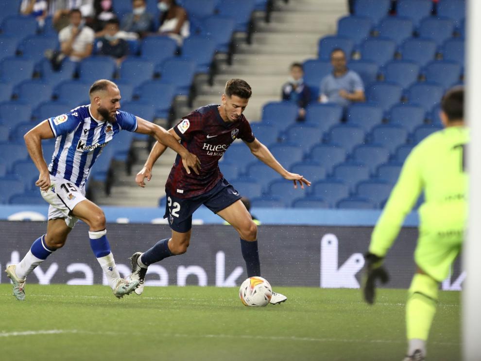Juan Carlos Real, durante la visita a la Real Sociedad B.