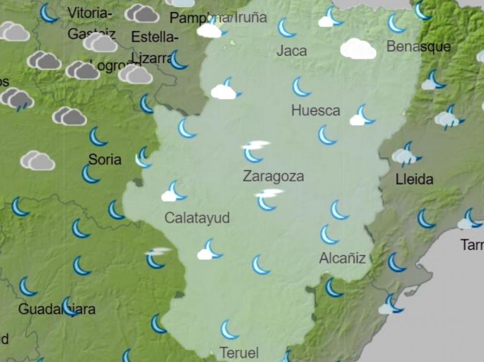 Mapa del tiempo en Aragón
