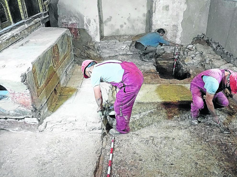 Trabajos de restauración de la capilla de San Andrés de Rueda