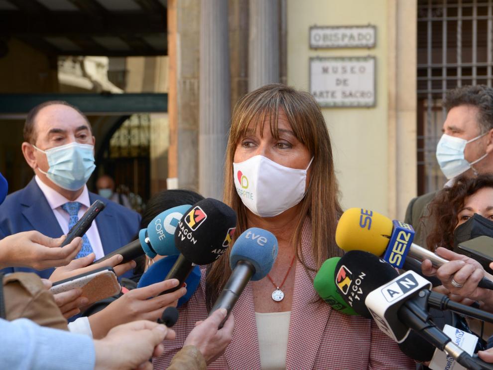 La consejera de Sanidad, Sira Repollés, este martes en la capital turolense.