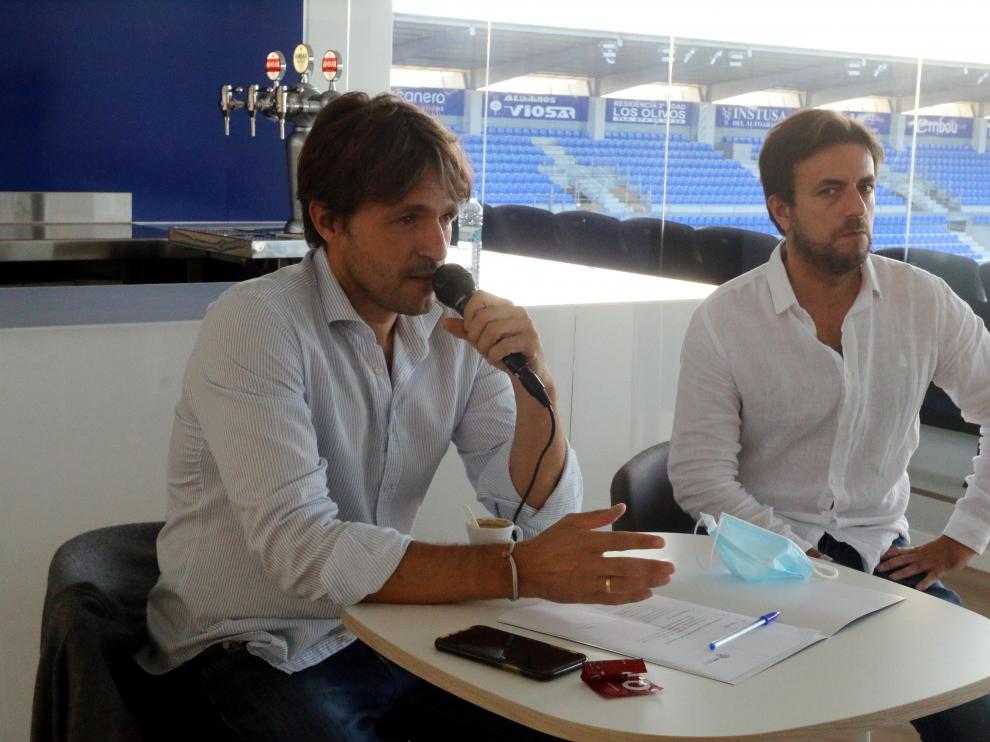 Josete Ortas y Diego Pesqué, durante el encuentro con medios y aficionados.
