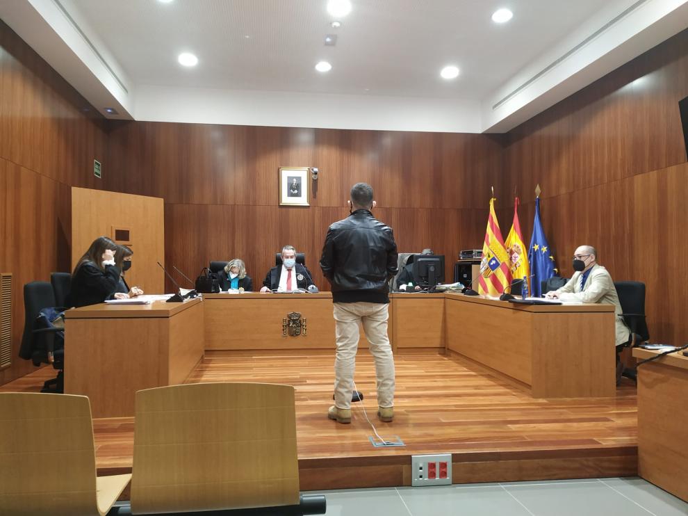 El acusado, durante el juicio celebrado en la Audiencia de Zaragoza.
