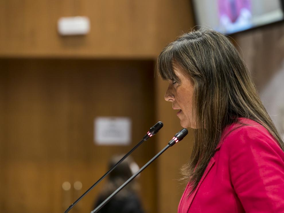 Sira Repollés en el Pleno de las Cortes de Aragón