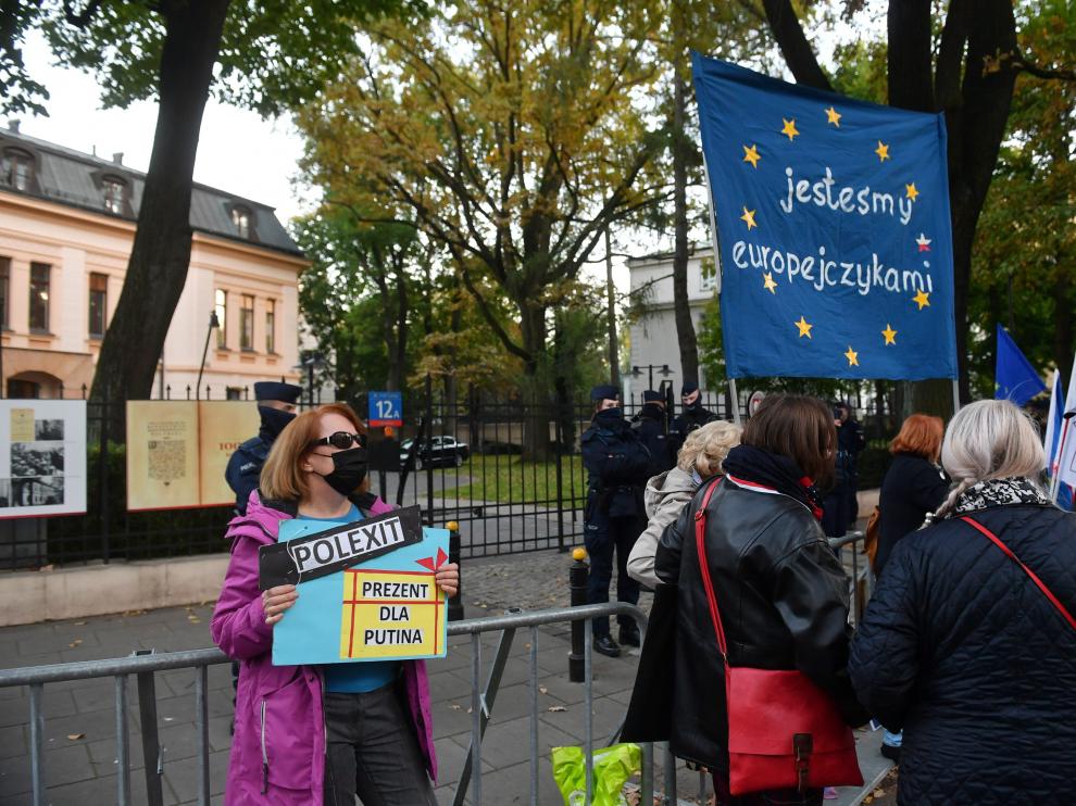 Protesta delante del Tribunal Constitucional de Polonia