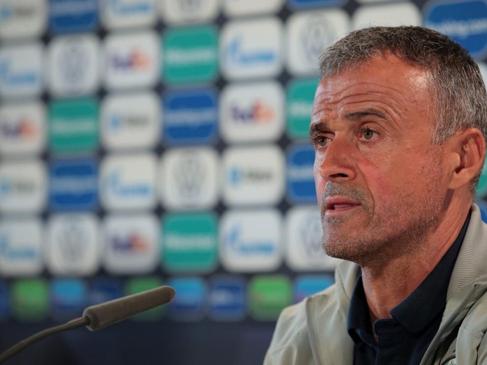 Luis Enrique en una rueda de prensa