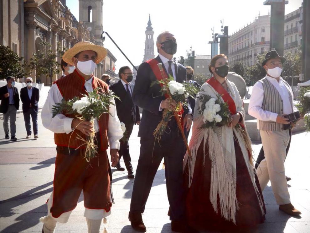 Jorge Azcón, en la Ofrenda del Pilar