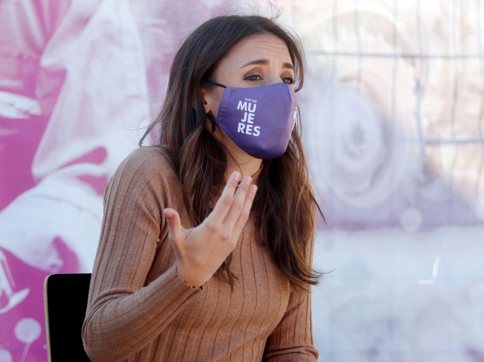 La ministra de Igualdad, Irene Montero, en el acto celebrado en Valladolid.