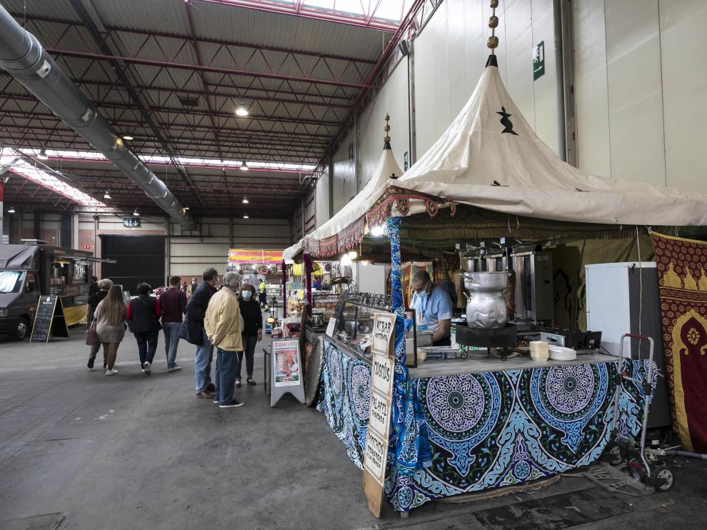 Expositores en la Feria de Muestras de Zaragoza.