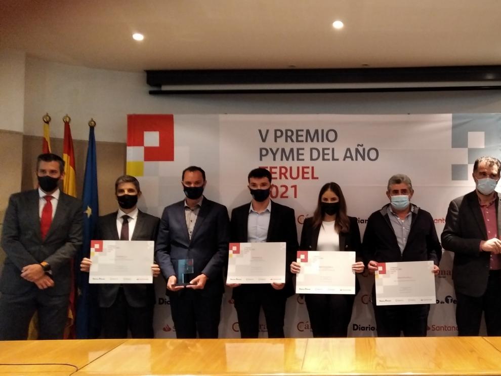 Foto de las empresas galardonadas con los Premios Pyme de la Cámara de Comercio de Teruel.
