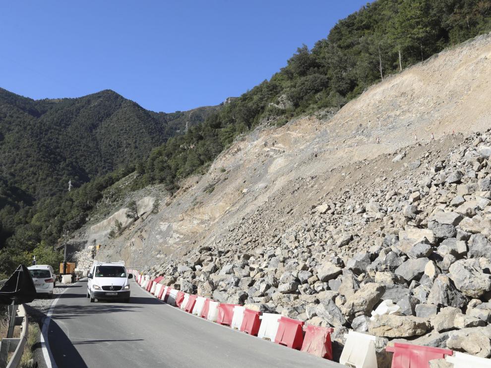Obras actuales en el tramo de la N-260 entre Campo y El Run.