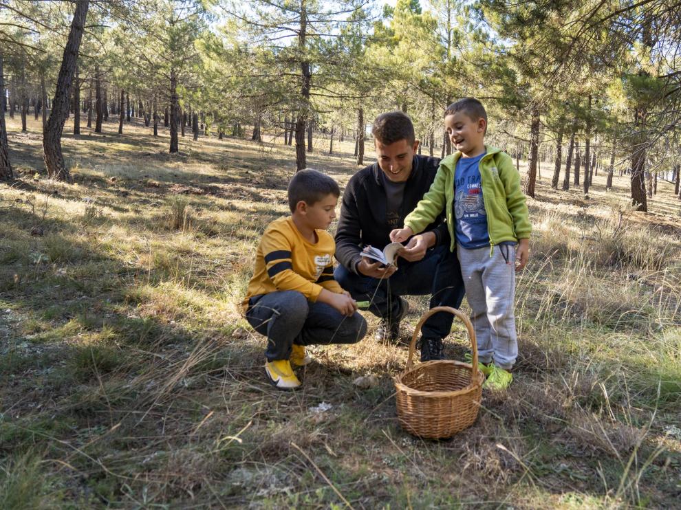 Tiempo y naturaleza. Es lo que comparten, en familia, Ricardo Forcadell y sus hijos Diego y Hernán cada vez que salen a por setas.