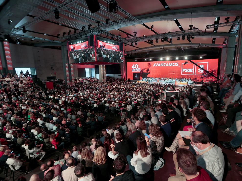Imagen de este sábado del auditorio de Valencia donde se desarrolla el Congreso del PSOE.