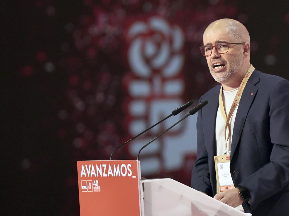 Unai Sordo, secretario general de CC.OO., en el congreso del PSOE.