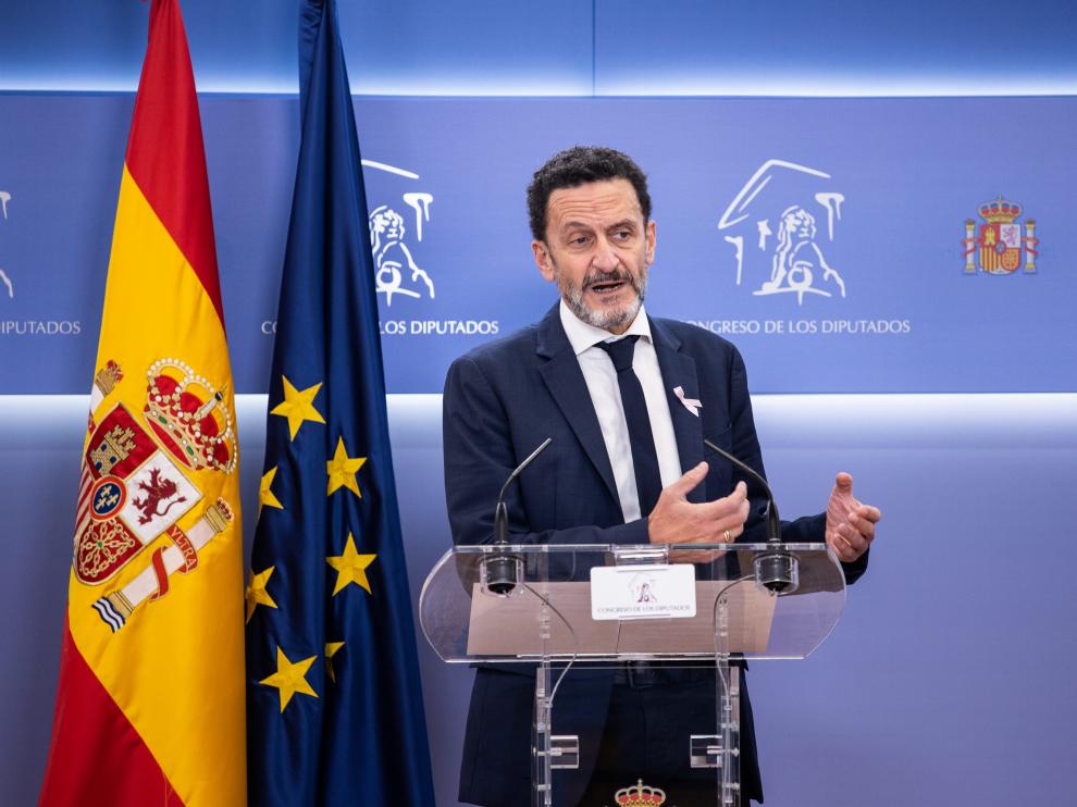 El vicesecretario general de Ciudadanos, Edmundo Bal, interviene en una rueda de prensa anterior a una Junta de Portavoces en el Congreso de los Diputados.