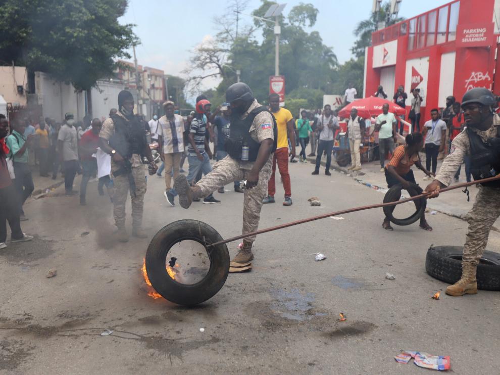 Protesta en las calles de Puerto Príncipe
