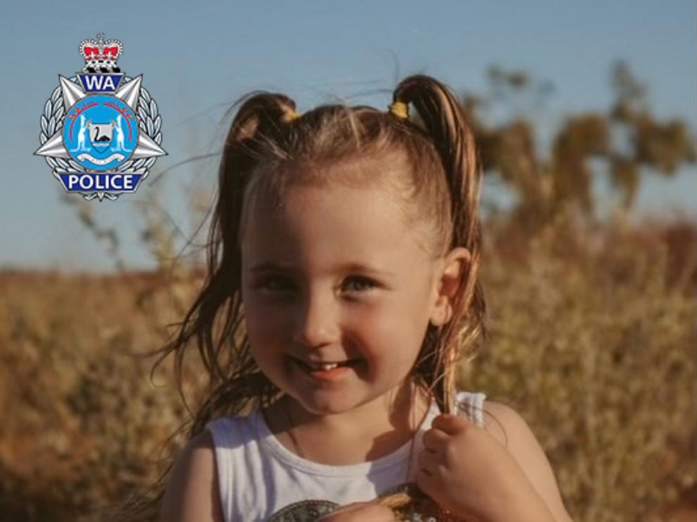 La pequeña Cleo Smith, de 4 años AUSTRALIA WESTERN AUSTRALIA MISSING GIRL