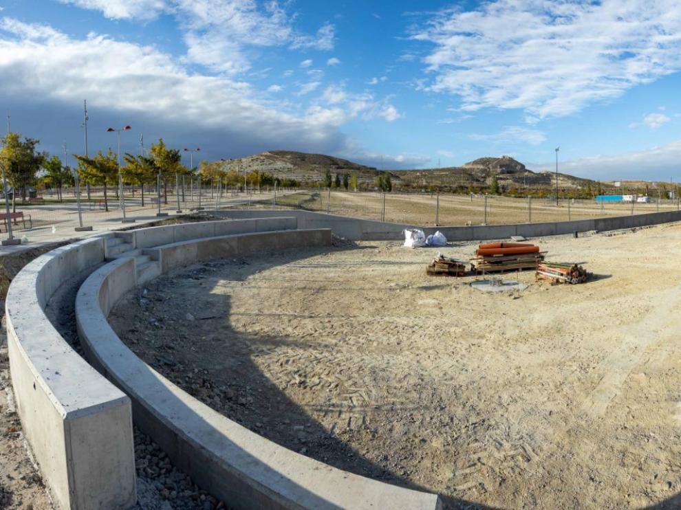 Obra del nuevo potrero de Valdespartera, en Zaragoza.