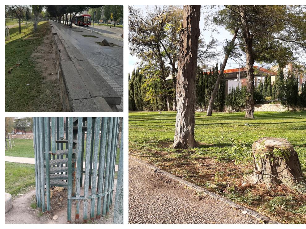 Falta de bordillos, la pajarera que piden que se retire y tocones en el Parque del Tío Jorge.