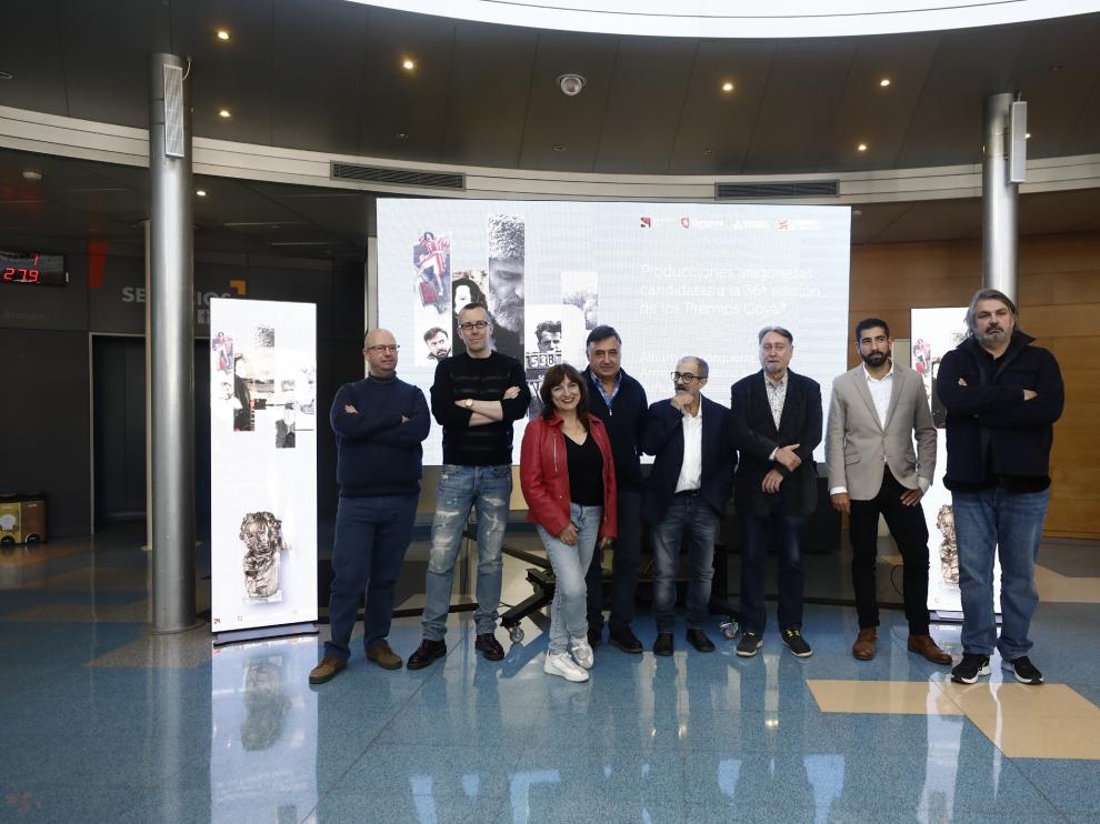 Representantes de los equipos audiovisuales de las cinco producciones candidatas