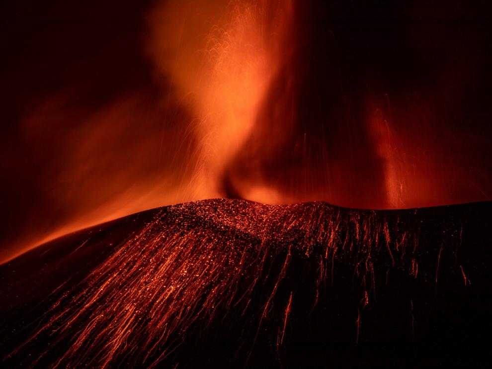 Lava del volcán vista desde el Paso, a 18 de noviembre.