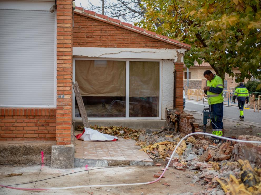 Obras en el colegio de Paniza