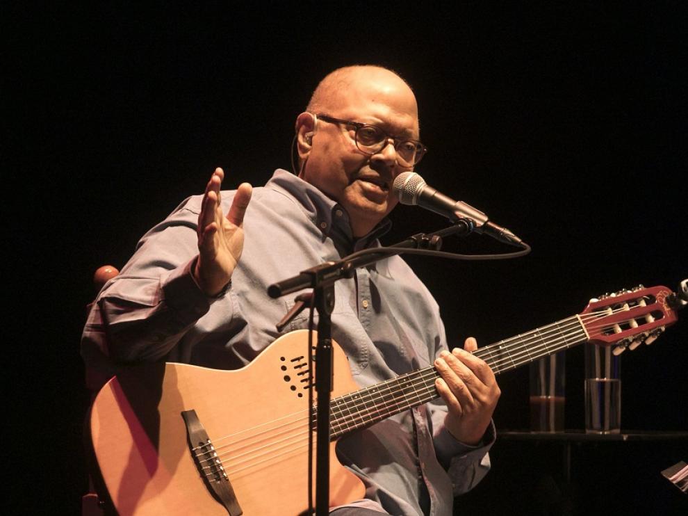 Pablo Milanés, durante su concierto del pasado febrero en Huesca