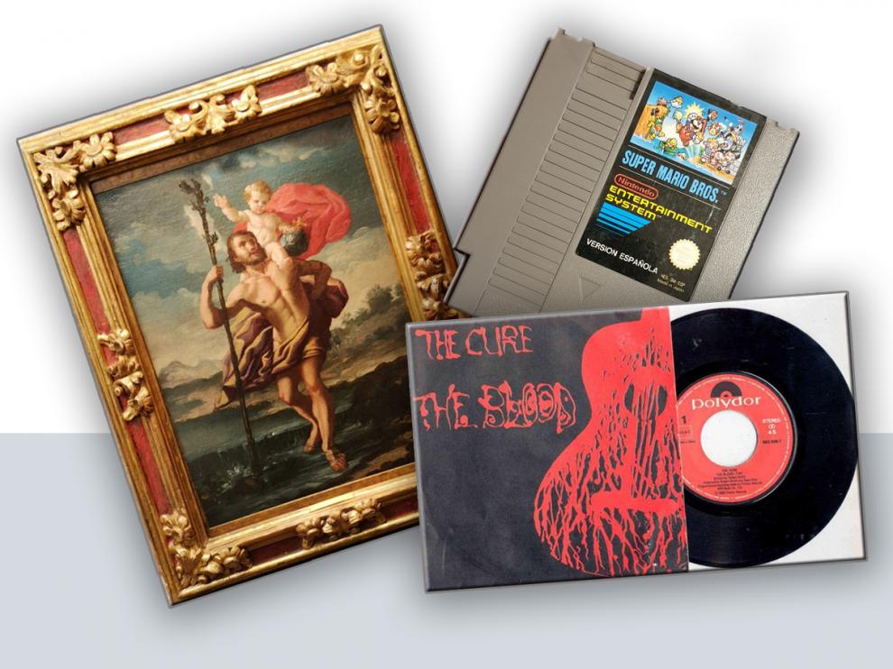 Un single de The Cure, un Goya o un Super Mario de los 80 son algunos de los tesoros rescatados de trasteros aragoneses.