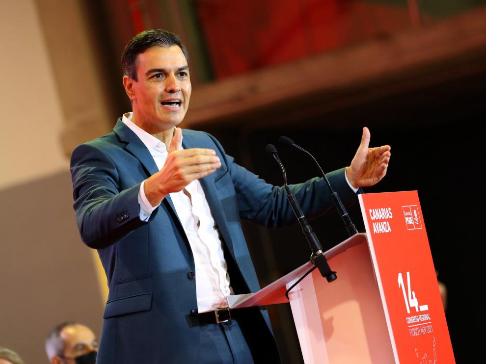 El presidente del Gobierno, Pedro Sánchez, en el XIV Congreso del PSOE de Canarias