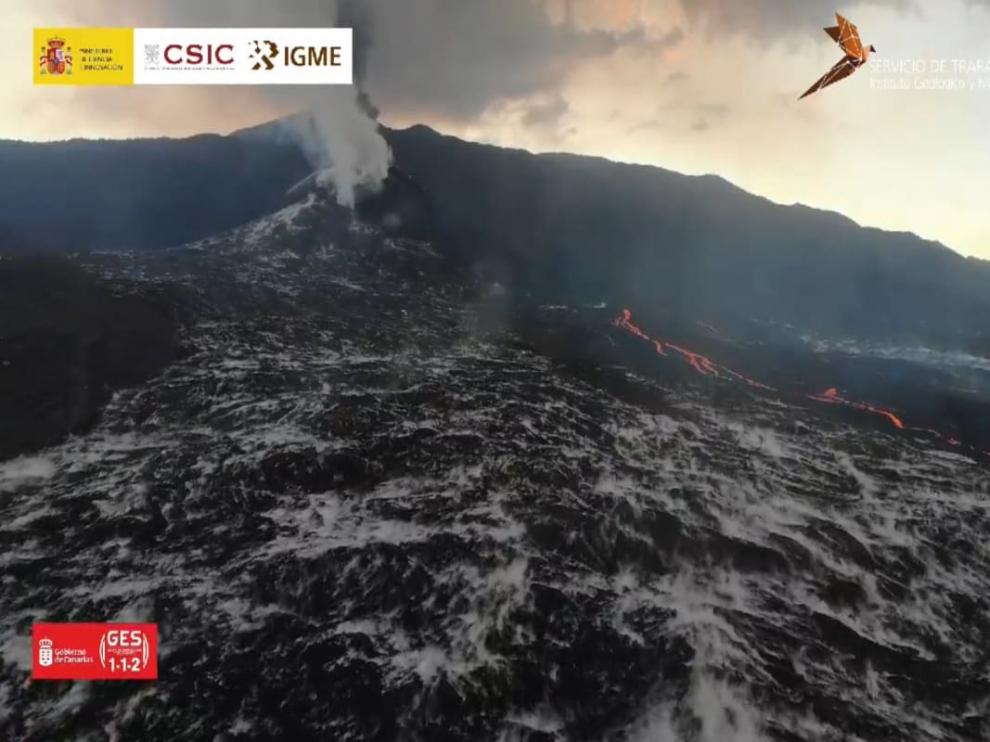 Mar de bruma en el volcán de La Palma.