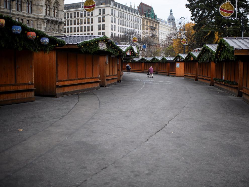 Las calles de Viena vacías por el confinamiento del país, comenzado este lunes. AUSTRIA PANDEMIC CORONAVIRUS COVID19